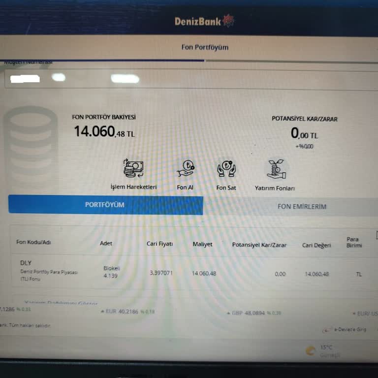Denizbank'ta Bilgim Dışında Yapılan Fon İşlemleri