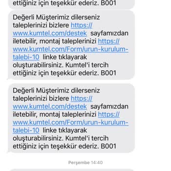 Kumtel Davlumbaz Kurulumunda Müşteri Hizmetleri Mağduriyeti