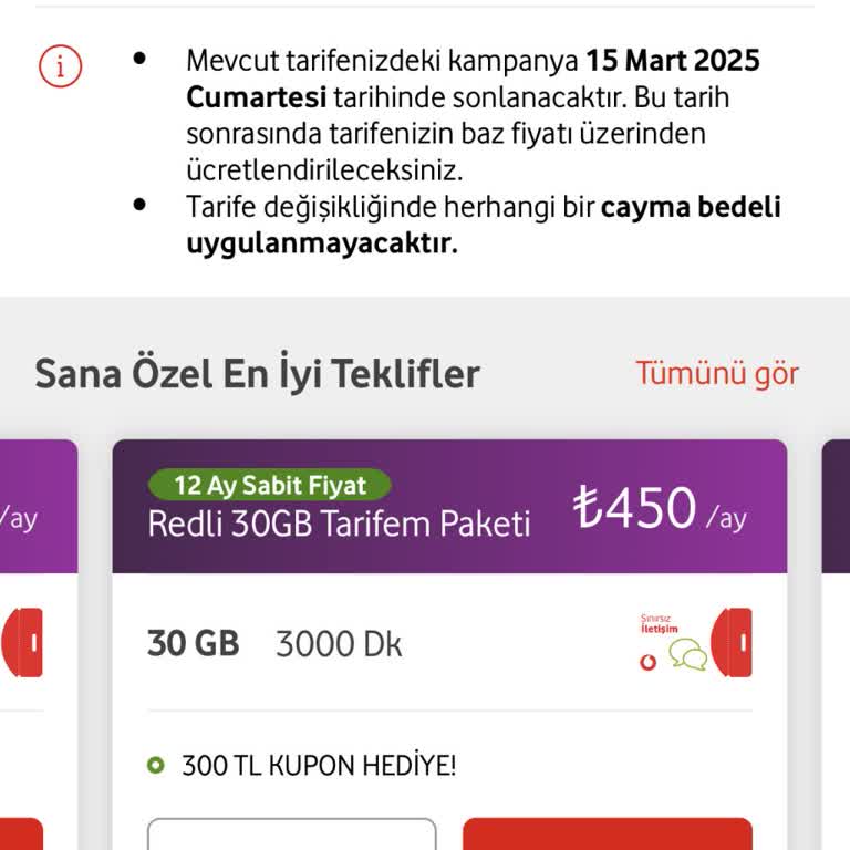 Vodafone Tarifelerinde Aşırı Fiyat Artışı
