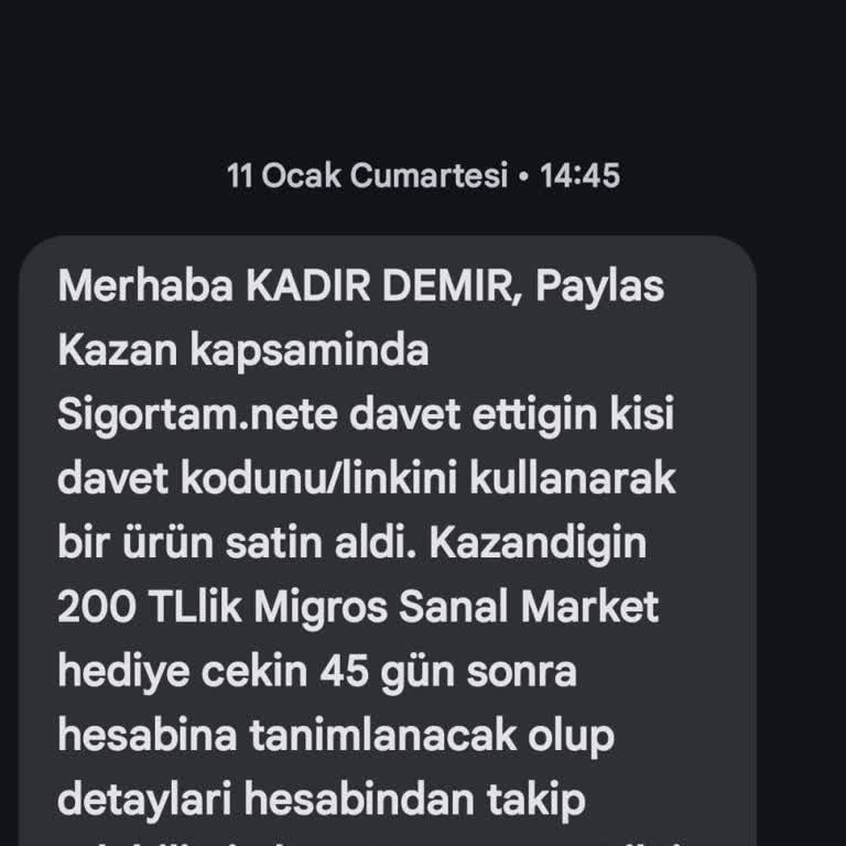 Migros Hediye Çekiminin Yüklenmemesi Sorunu