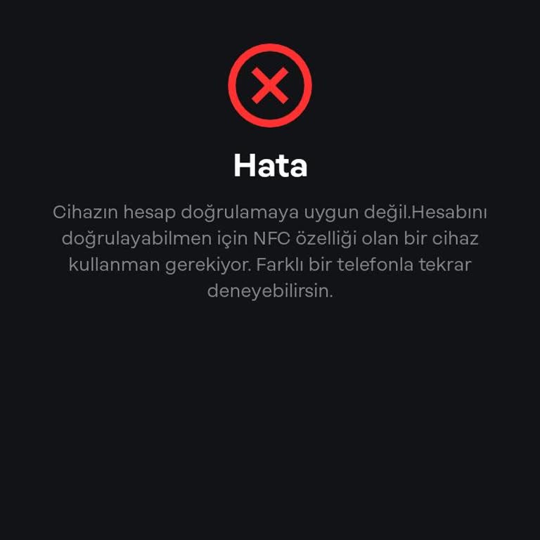 Papara NFC Olmadan Hesap Doğrulama Sorunu