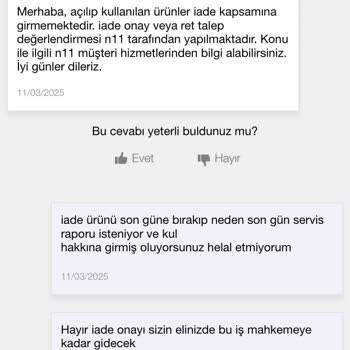 N11 Üzerinden Aldığım Üründe Hayal Kırıklığı: İade Sürecinde Yaşanan Zorluklar
