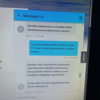 Uçak Bileti Değişiminde Yaşanan Sorun