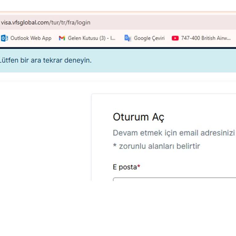 VFS Global Randevu Sayfası Erişim Sorunu