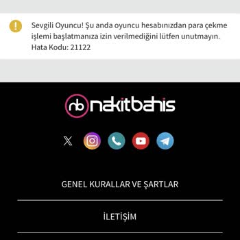 Nakitbahis'te Para Çekme Sorunu ve Tehdit