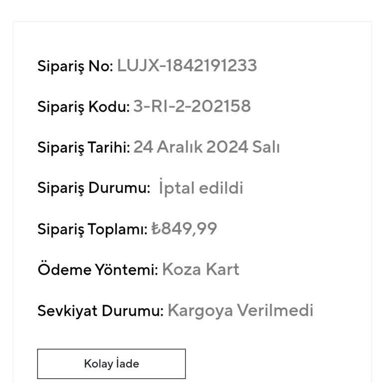 Yeni Koza'dan Sipariş Verdim, Ürün Gelmedi Ve Haciz Tehdidi Aldım