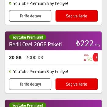 Vodafone Yanımda Tarifemi Seçemiyorum!