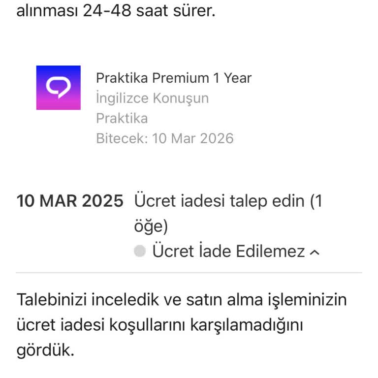 Abonelik Ücreti İadesi Talebi