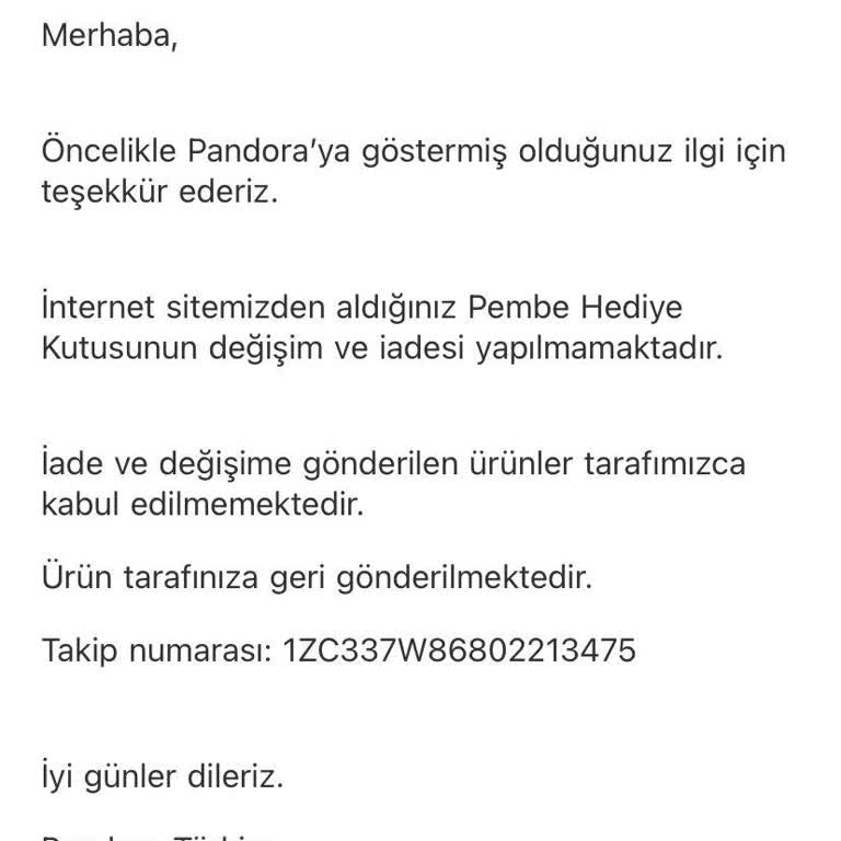 Pandora'dan Aldığım Yüzükte İade Sorunu