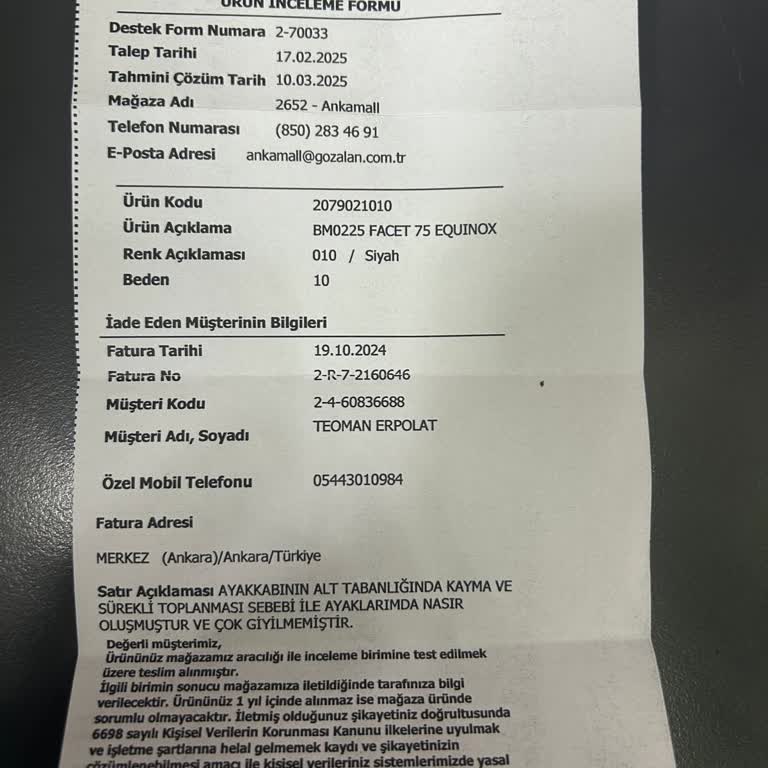 Columbia Ayakkabı Sorunu: Nasır Ve İade Sorunu