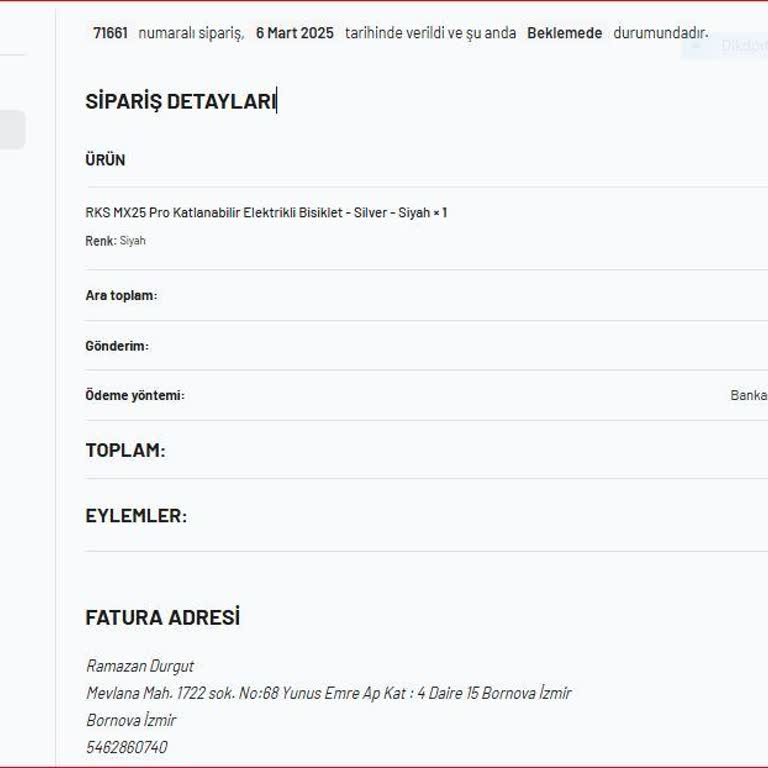 Beklenen Sipariş: İade Veya İcra Tehdidi