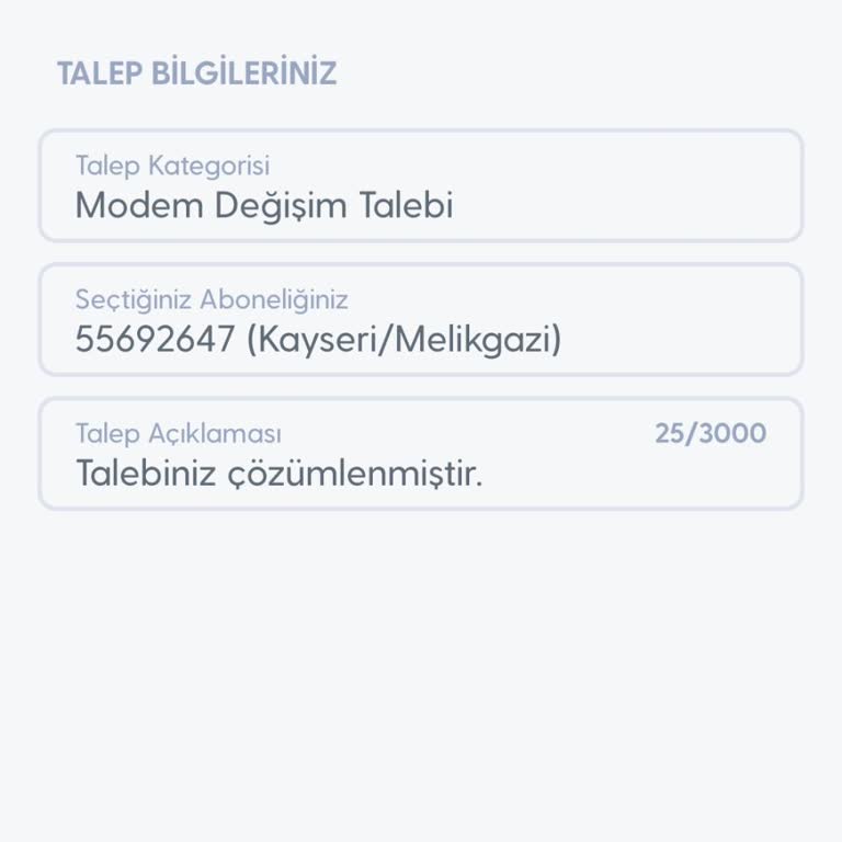 Modem Değişimi Talebinde Eksik Hizmet