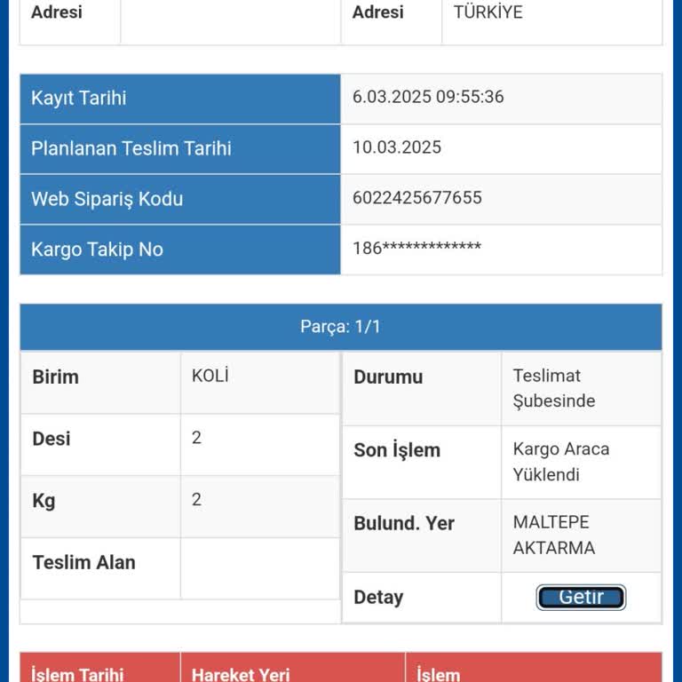 Teslimat Tarihi Geçti, Bilgi Verilmiyor!