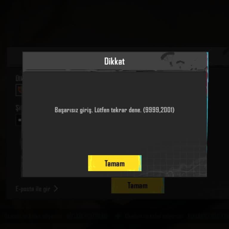 PUBG Mobile Login Failed Error (9999,2001)