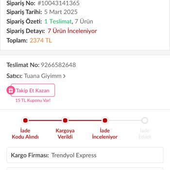 Trendyol Siparişimde Renk Ve Beden Şoku: İade Sürecinde Çözüm Bekliyorum!