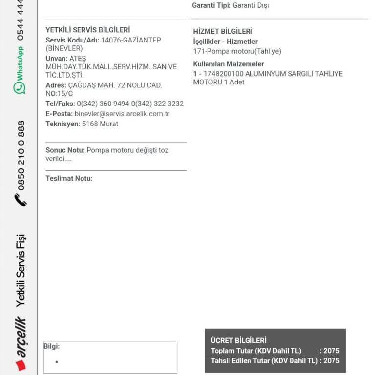 Arçelik Bulaşık Makinesi Sorunu: Tekrar Eden E01 Hatası Ve Yanıltıcı Servis Hizmeti
