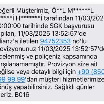 Allianz Sigorta'nın Haksız Provizyon Reddi