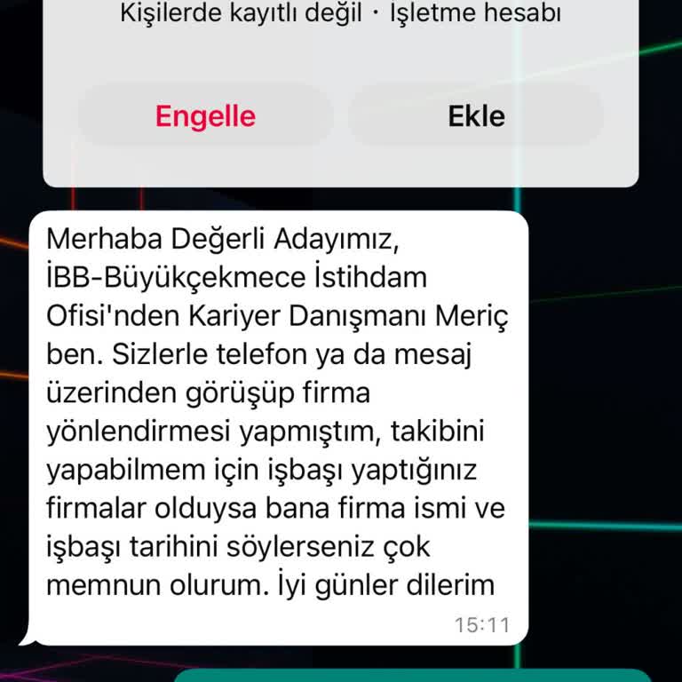 İBB BİO'dan Gelen İstenmeyen Mesajlar