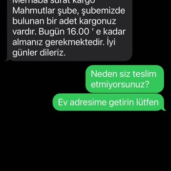 Sürat Kargo Mahmutlar Şubesi'nin Adrese Teslimat Sorunu Ve Güven Kaybı