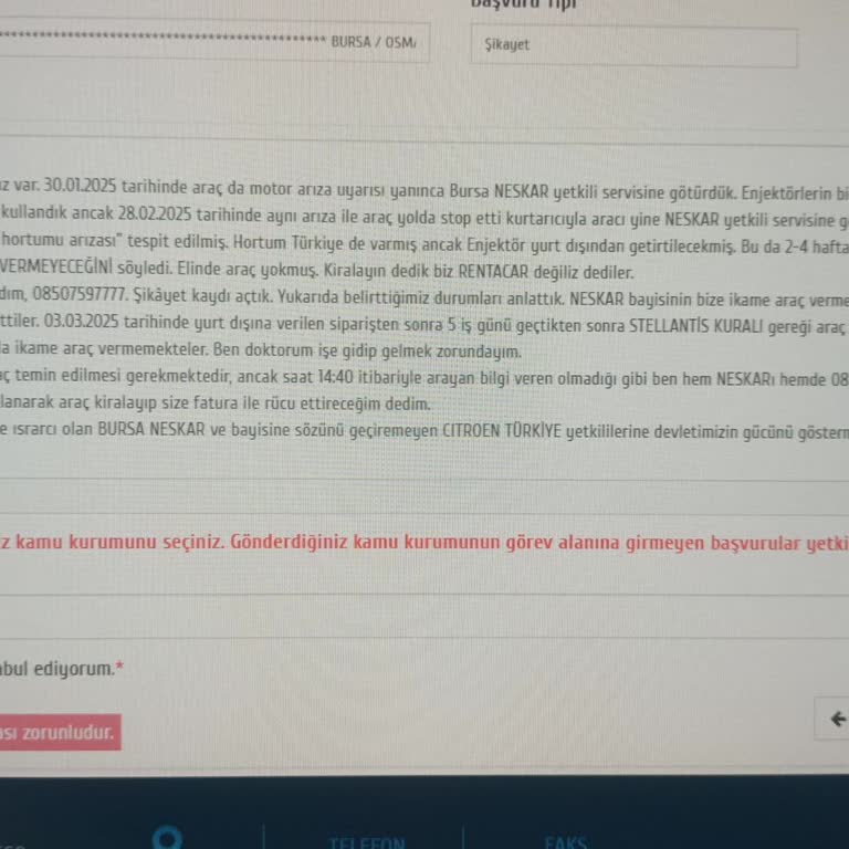 Citroen C4'te Tekrarlayan Enjektör Sorunu Ve İkame Araç Problemi