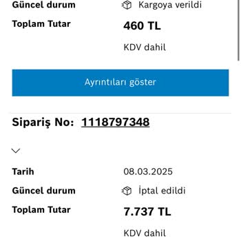Bosch Online Alışverişte Müşteri Mağduriyeti