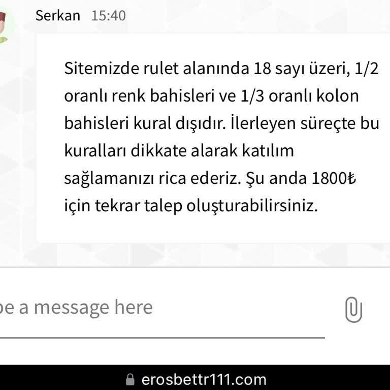 Erosbet'te Tek Renk Bahis Yasağıyla Karşılaştım