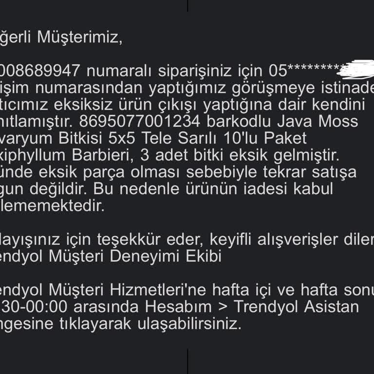 Trendyol İade Sürecinde Mağduriyet Ve İlgisizlik