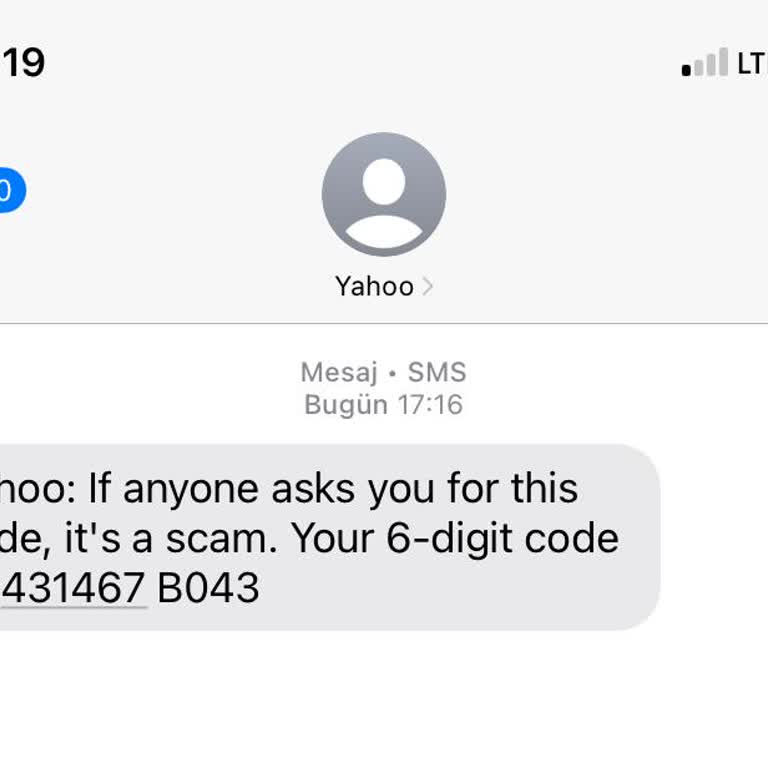 Yahoo Hesabı Olmayan Kullanıcıya Gelen Doğrulama Kodu Şikayeti