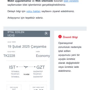 THY Bilet Değişikliği Ve İade Sorunu