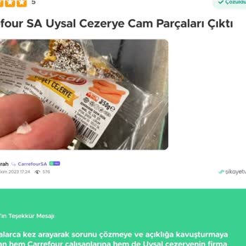 Carrefour SA'dan Aldığım Cezerye Dişimi Kırdı