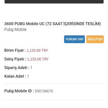 Enucuzpubg.com'dan Aldığım Ürün Hala Teslim Edilmedi!
