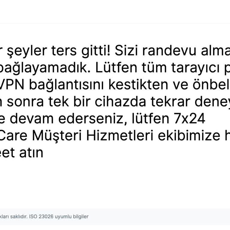 Vize Randevu Sitesi Sürekli Hata Veriyor