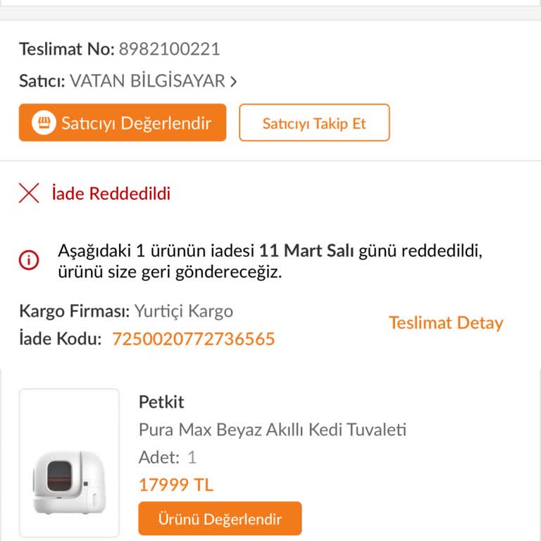 Arızalı Ürün İçin Sıfır Ürün Talebi