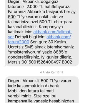 Akbank Otomatik Ödeme İadeleri Ve Kampanya Taahhütleri Hakkında Sorun