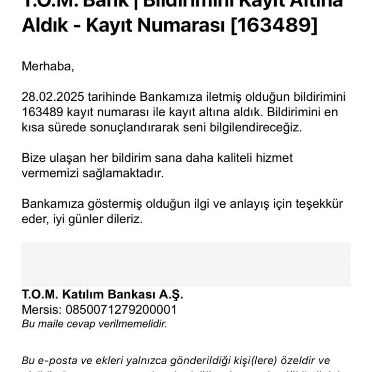 Tombank'ta Müşteri Hizmetleri Çilesi