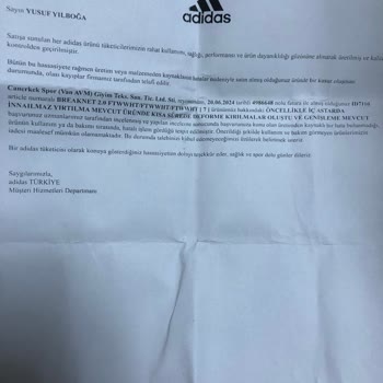 Adidas Ayakkabıda Garanti Sorunu Ve Deformasyon