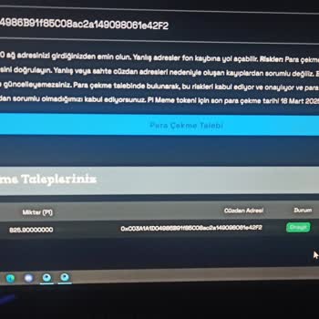Yanlış Adrese Gönderilen Pi Meme Coinlerim