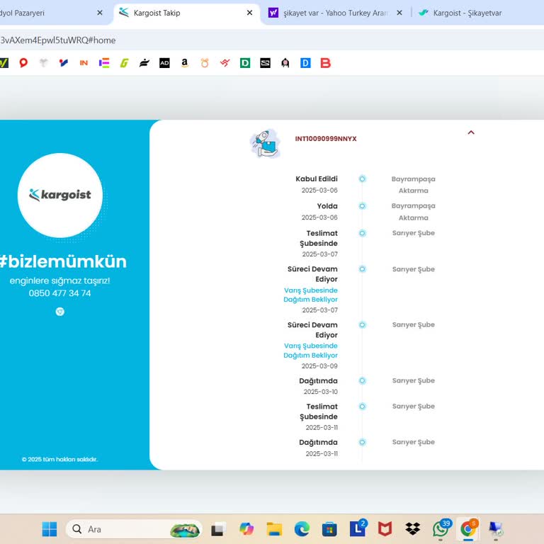 Kargoist İle 5 Gündür Teslim Edilemeyen Kargo Sorunu