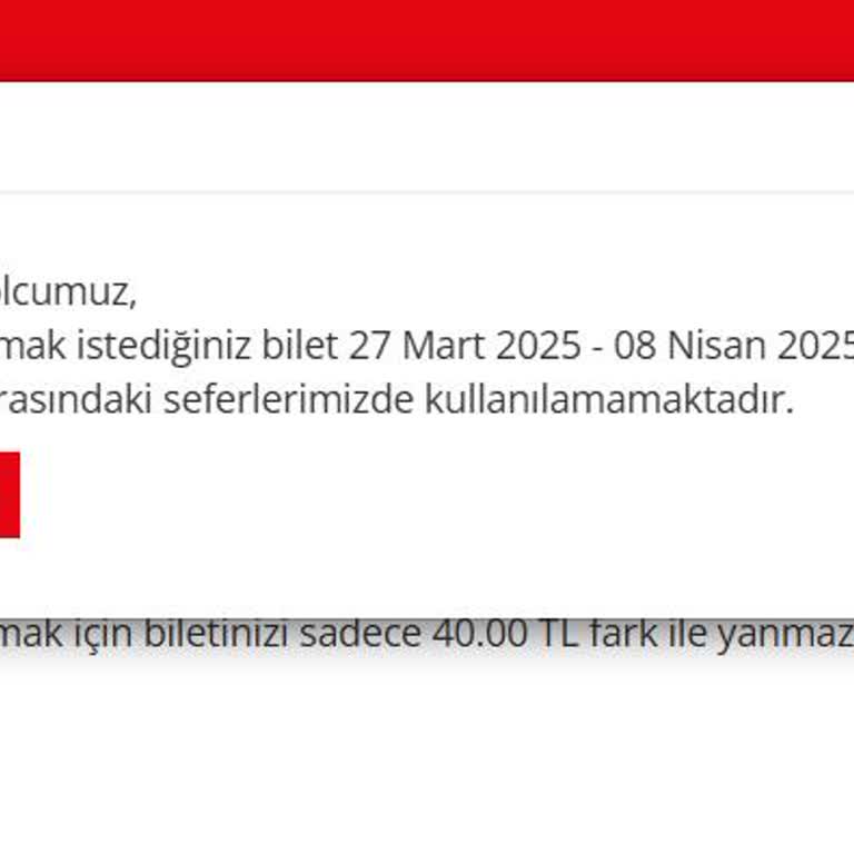 Bayram Öncesi Bilet Kullanımında Mağduriyet