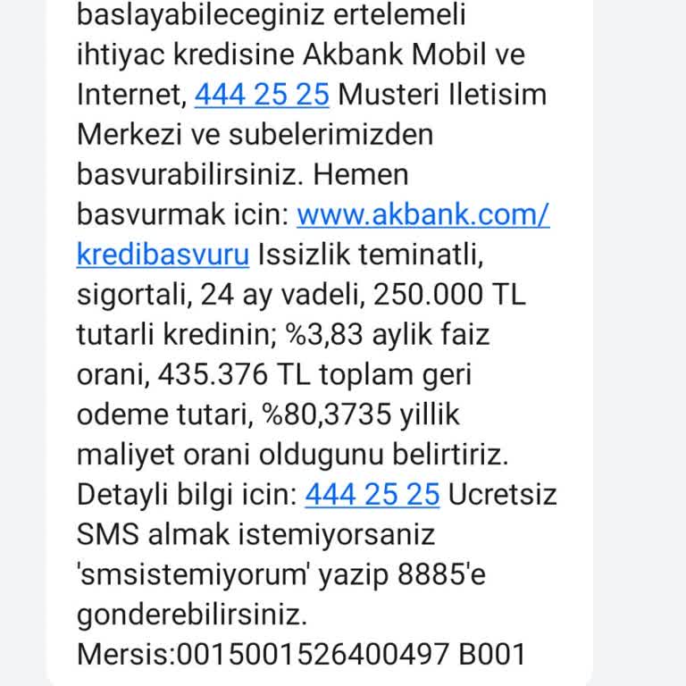 Akbank'ın Yanıltıcı Kredi Mesajları