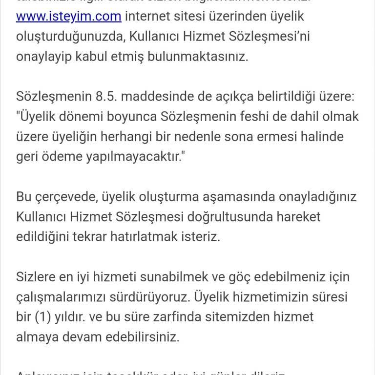 İsteyim.com'dan Hizmet Alamama Ve Para İadesi Sorunu