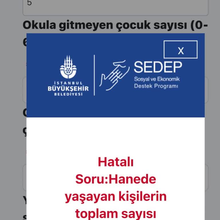 Başvuru Formunda Hane Halkı Sayısı Hatası
