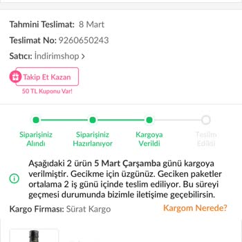 Trendyol Ve Kargo Firmasıyla Yaşanan Teslimat Sorunu