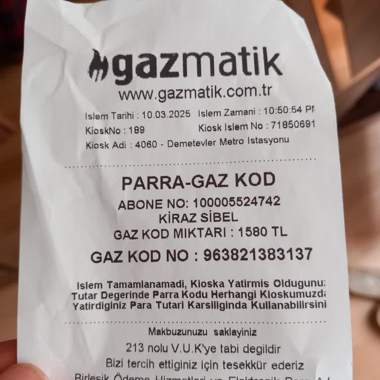 Gazmatik'te Fatura Yatırma Sorunu