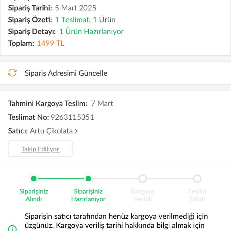 Trendyol Ve Artu Çikolata İle Süregelen Kargo Sorunu