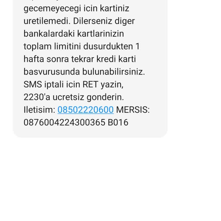 Kredi Kartı Başvurumda Yasal Limit Engeli