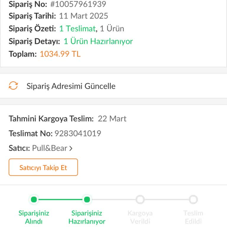 Trendyol Üzerinden Sipariş Verilen Ürünün Teslimat Sorunu