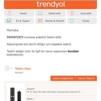 Trendyol'da Silinen Siparişler Yüzünden Garanti Sorunu Yaşıyorum