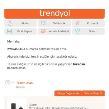 Trendyol'da Silinen Siparişler Yüzünden Garanti Sorunu Yaşıyorum