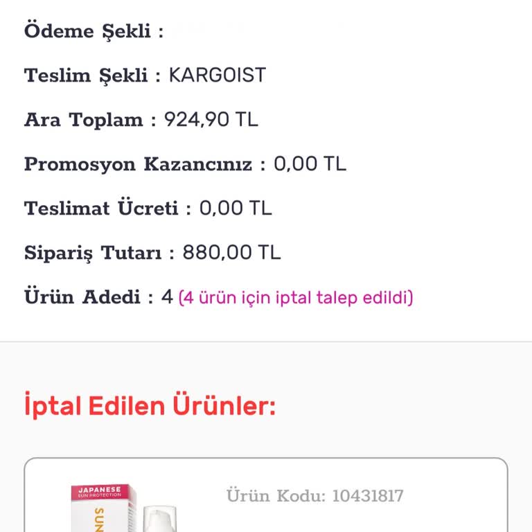 İndirimli Ürünün Stokta Olmasına Rağmen Siparişin İptal Edilmesi
